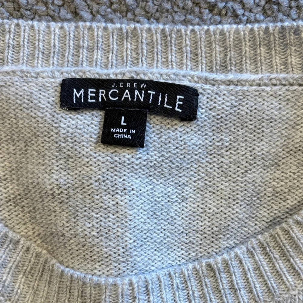J. Crew Wool Cotton Blend Bell Sleeve Gray Pullover Sweater. Size Large